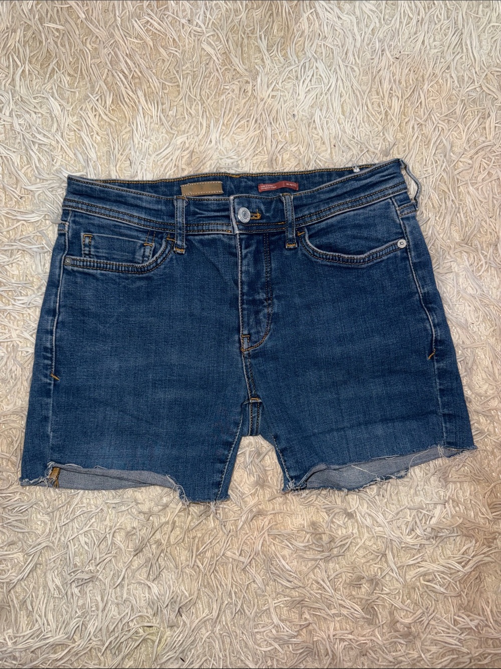 Pilcro Dark Blue Denim Cutoff Jean Shorts - 26P